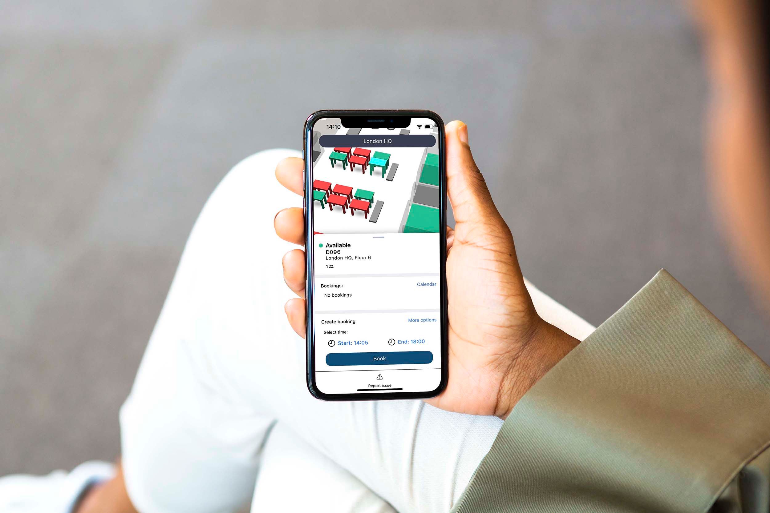 desk booking in Flowscapes mobile app