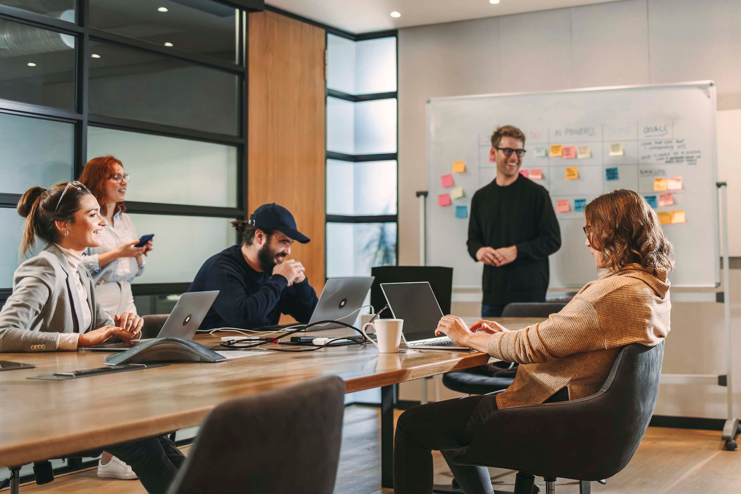 colleagues in a meeting working