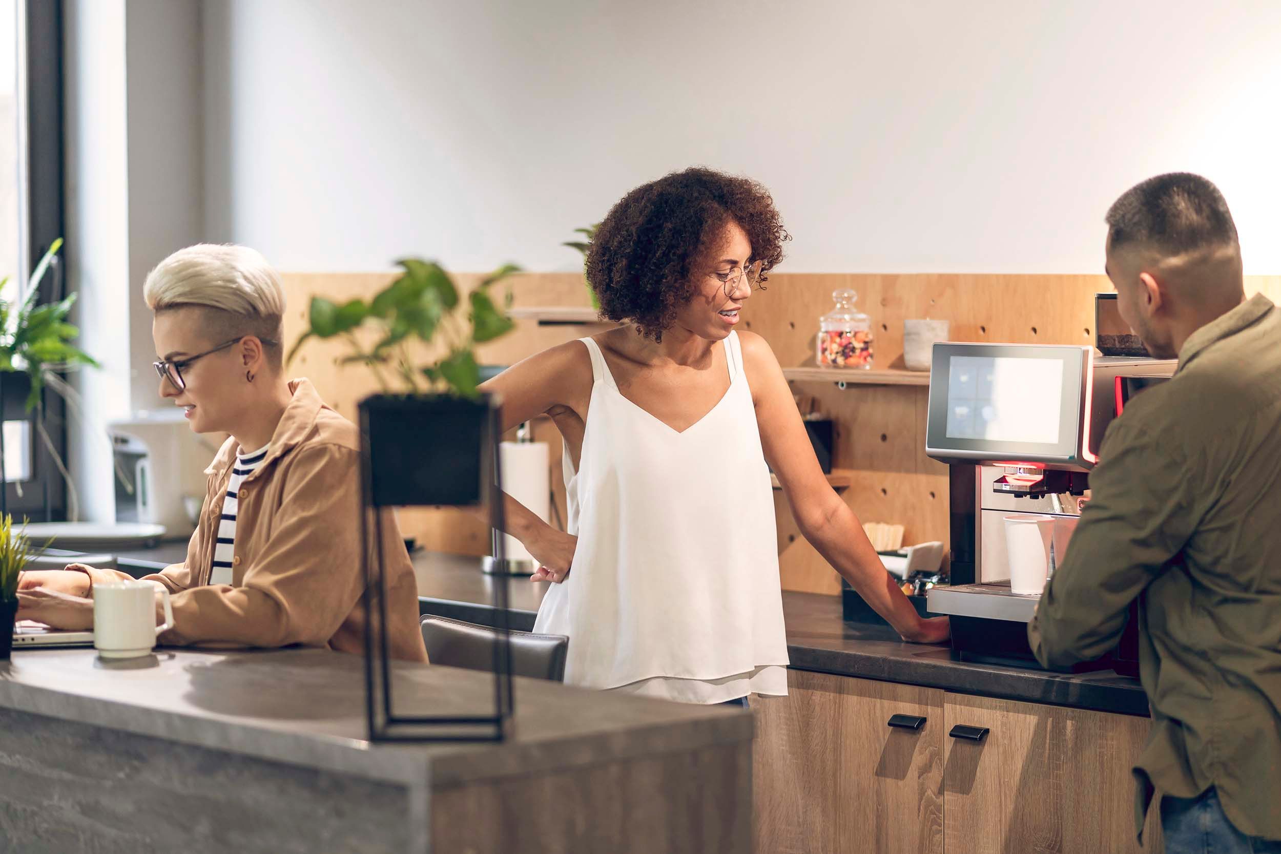 colleagues in kitchen