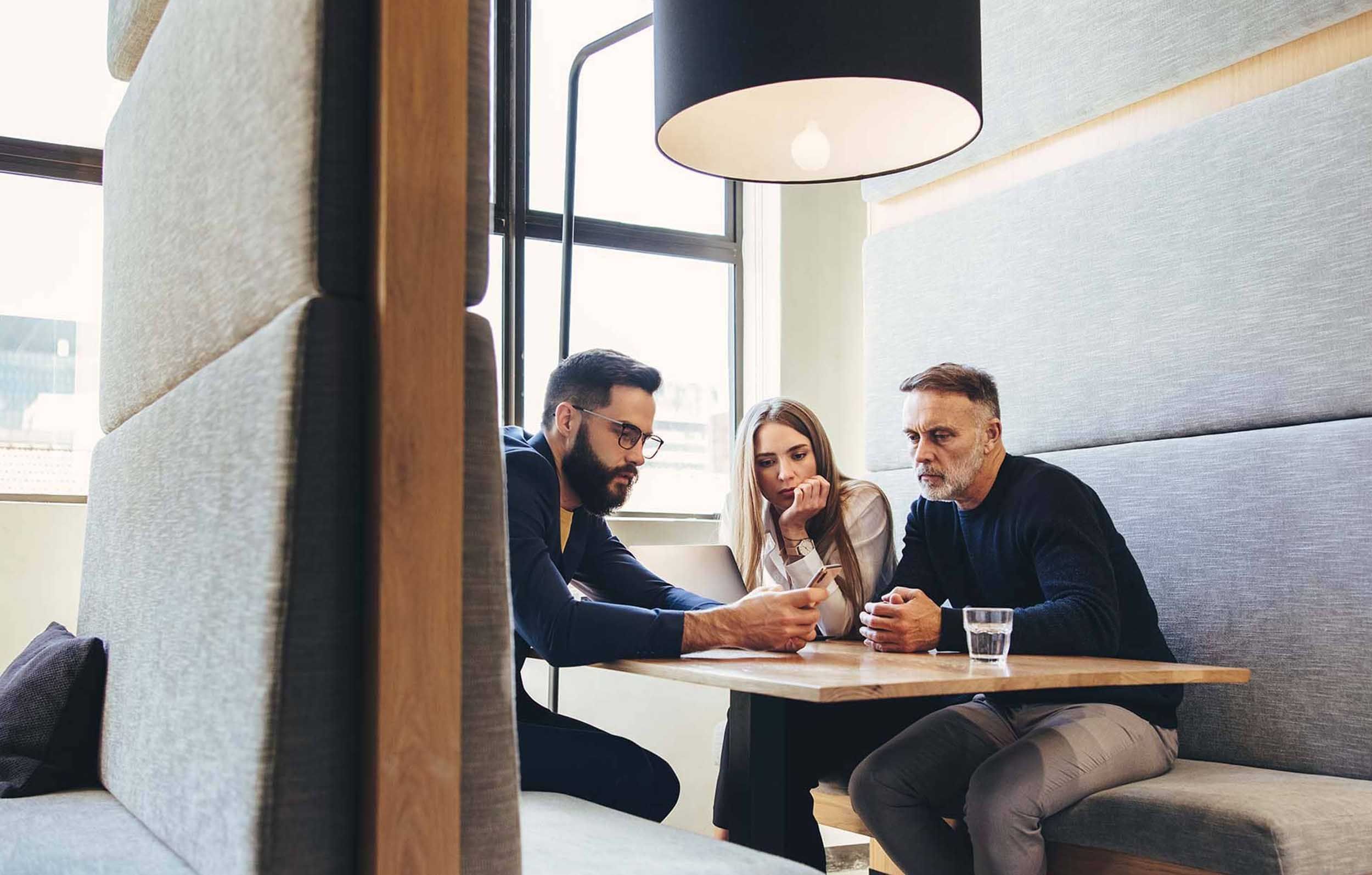 colleagues working in hub