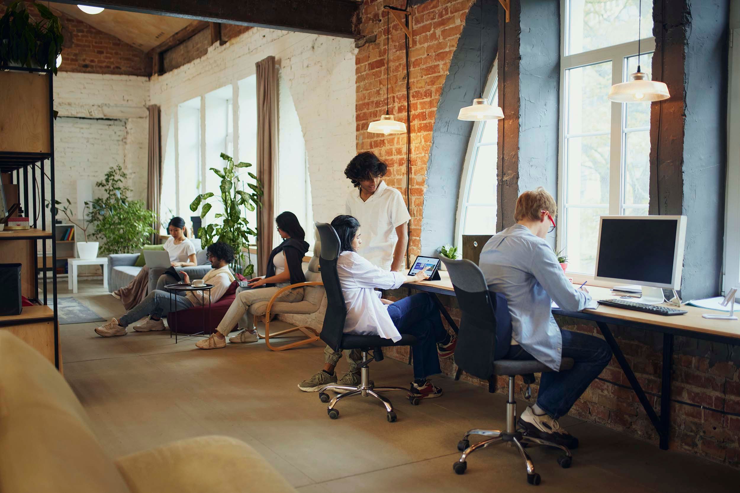 colleagues working in nice environment