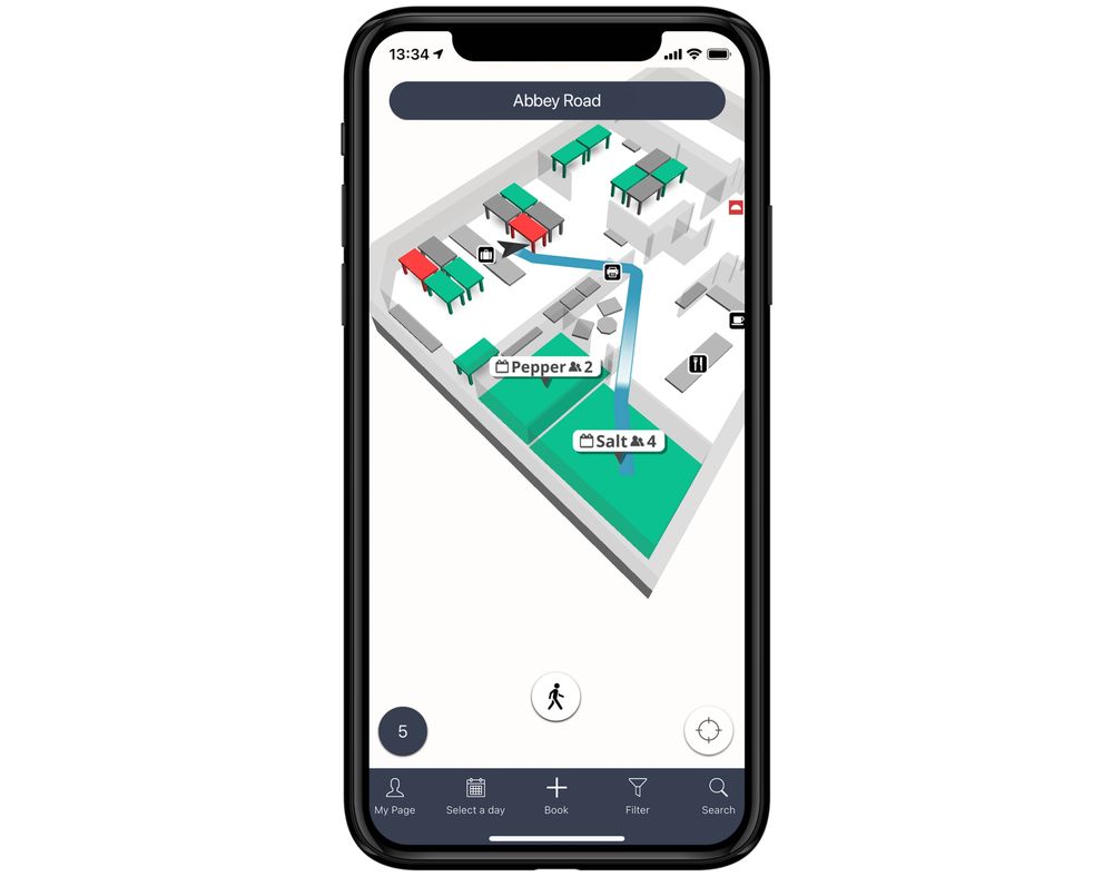 Locate Hot Desks instantly with Wayfinding