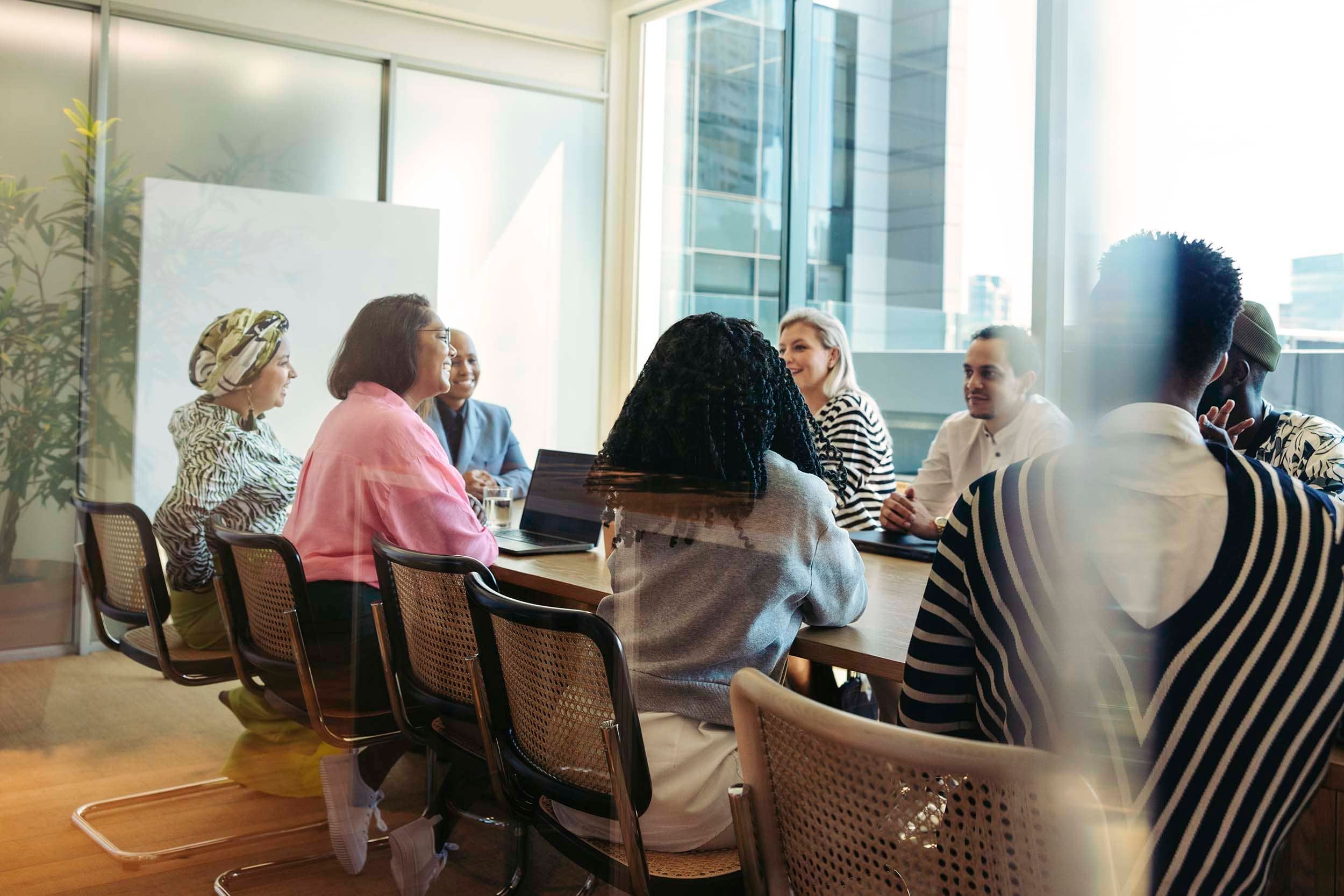 meeting in bright office