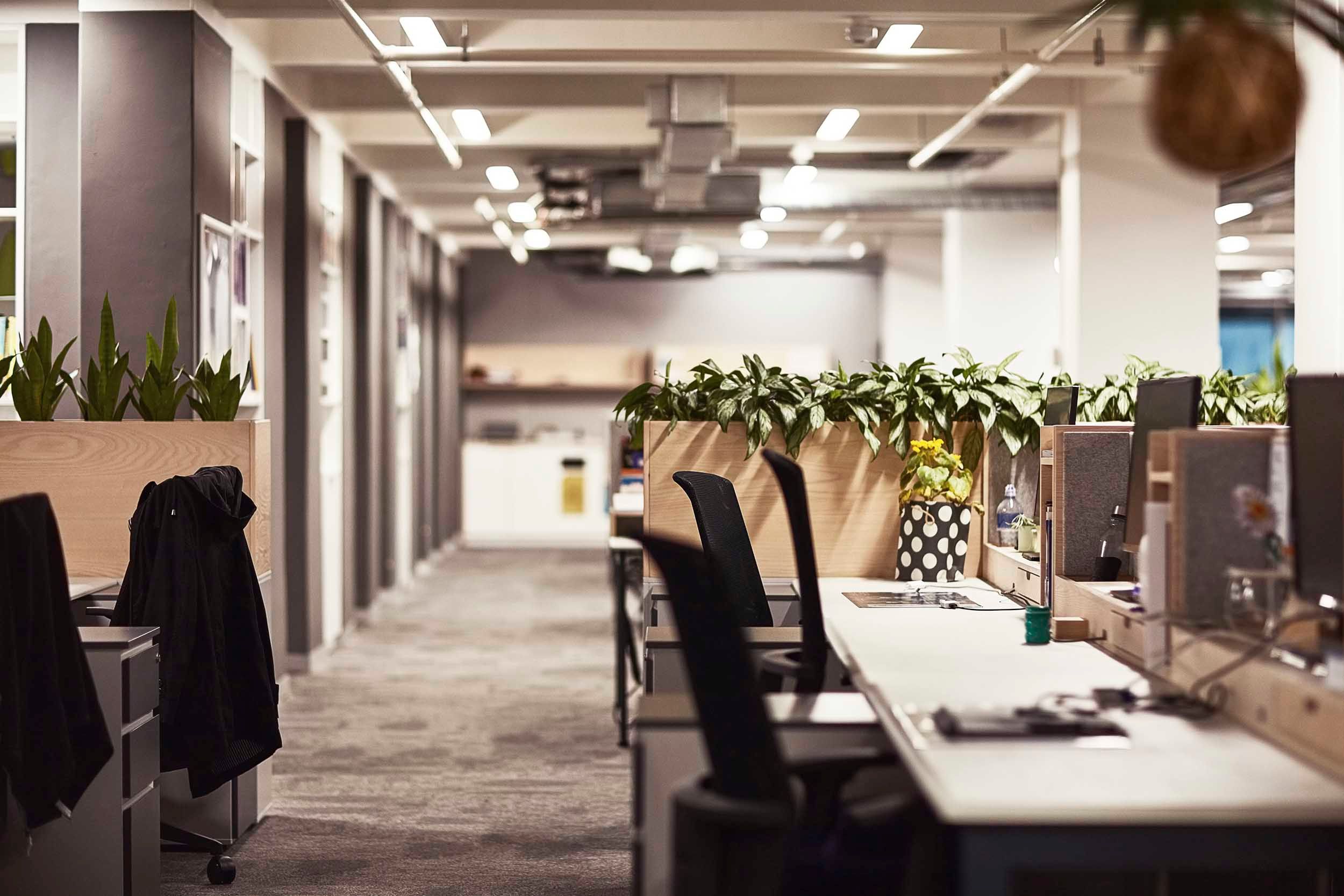 Office space with desks