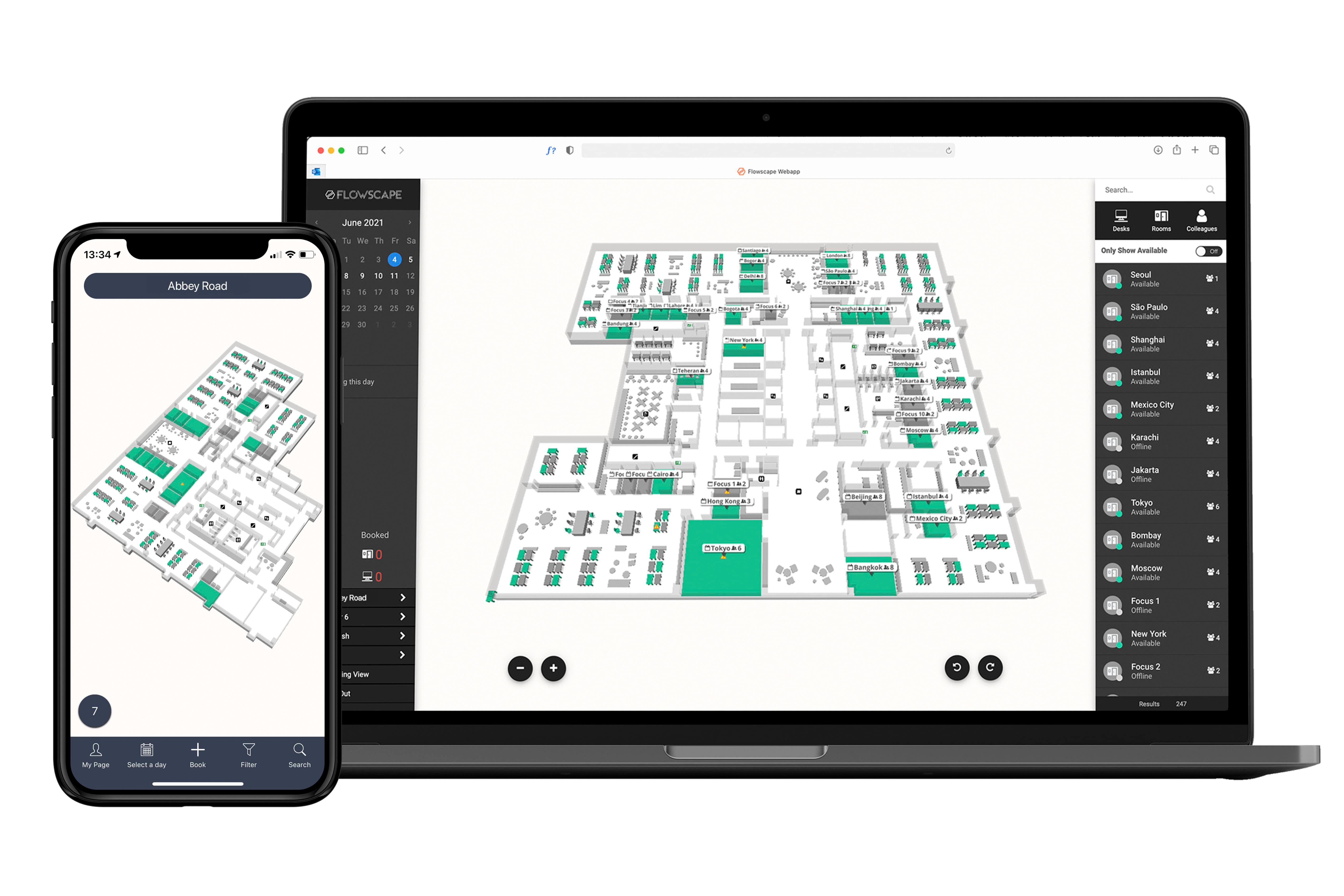 Flowmap on smartphone and computer