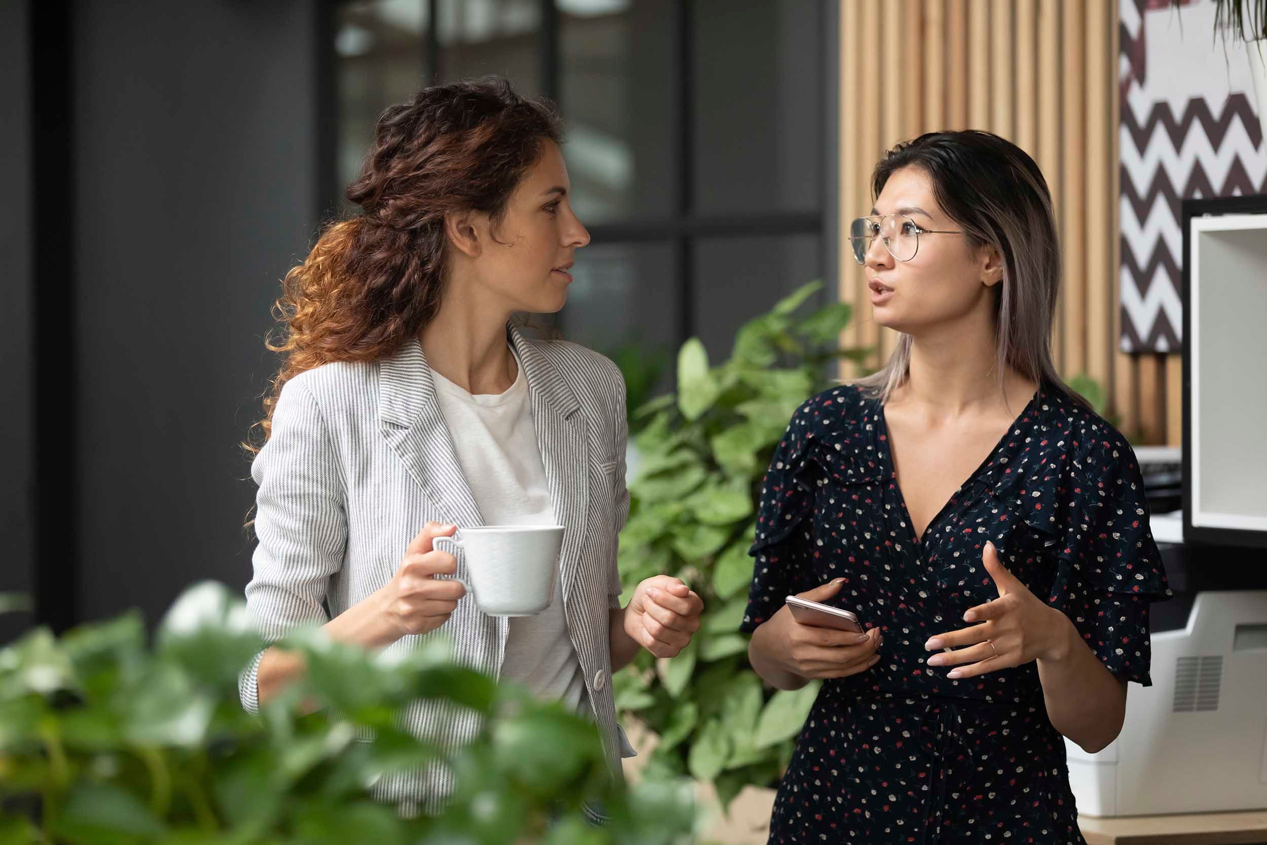 Two colleagues talking