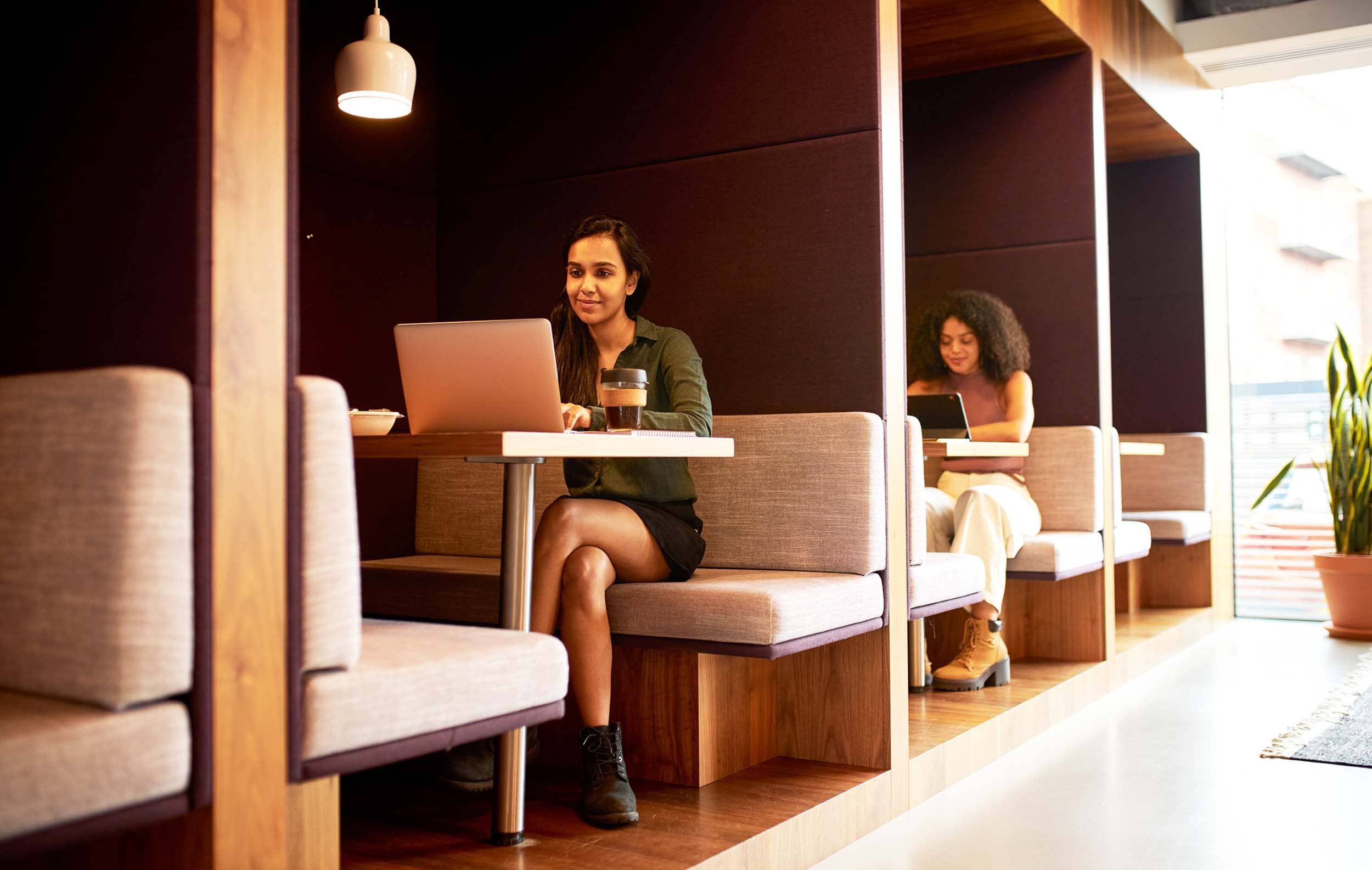 two colleagues working in hubs