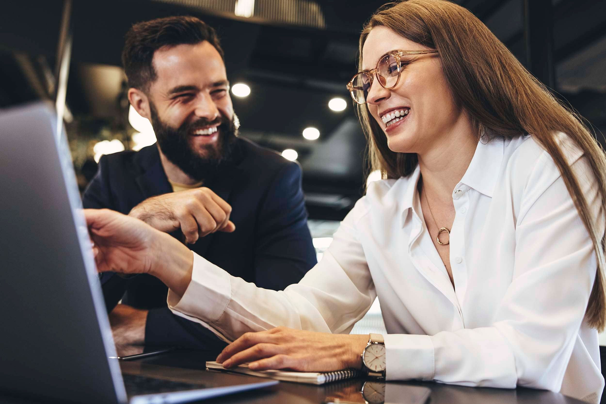 Two colleagues working together