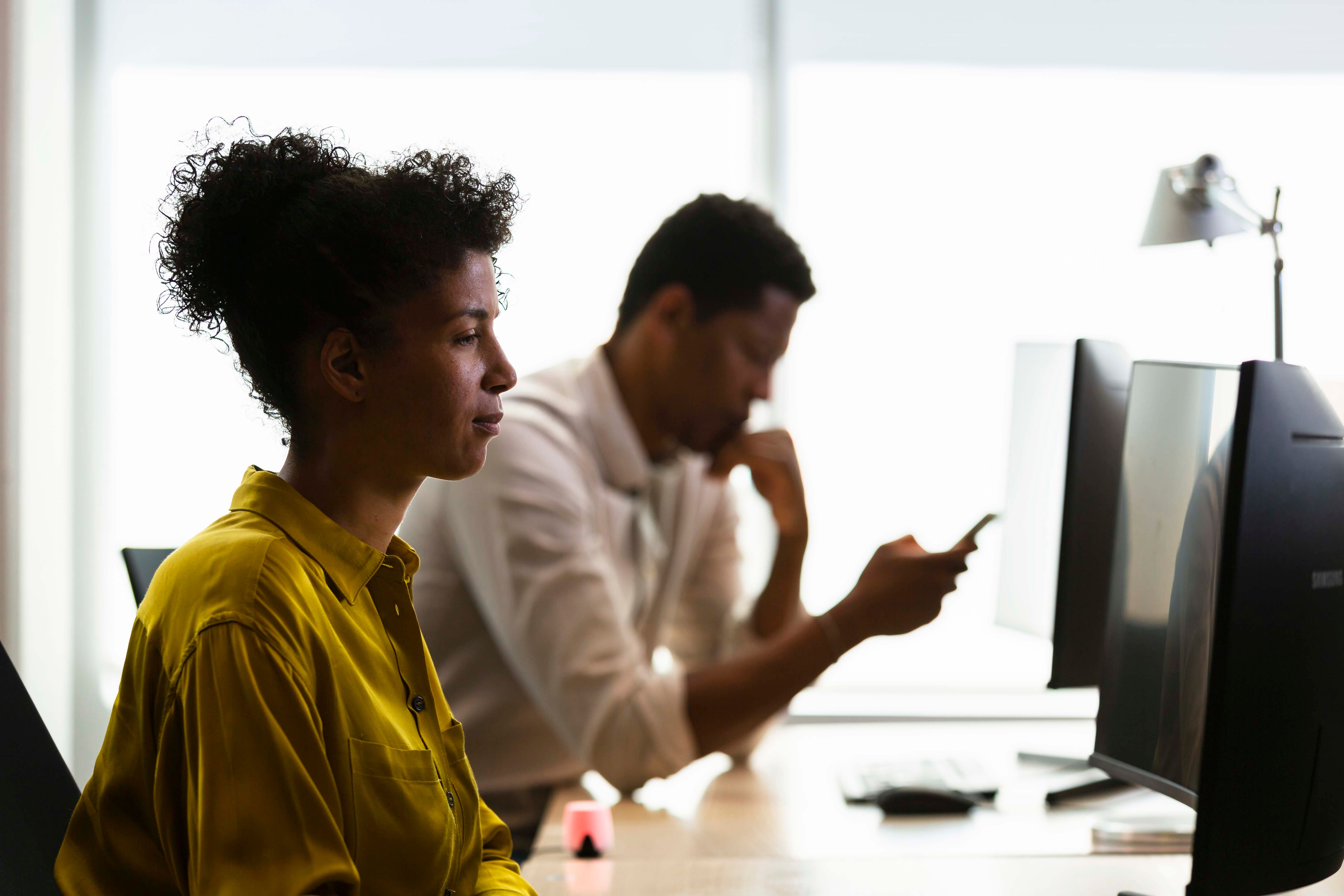 Desk booking in modern office